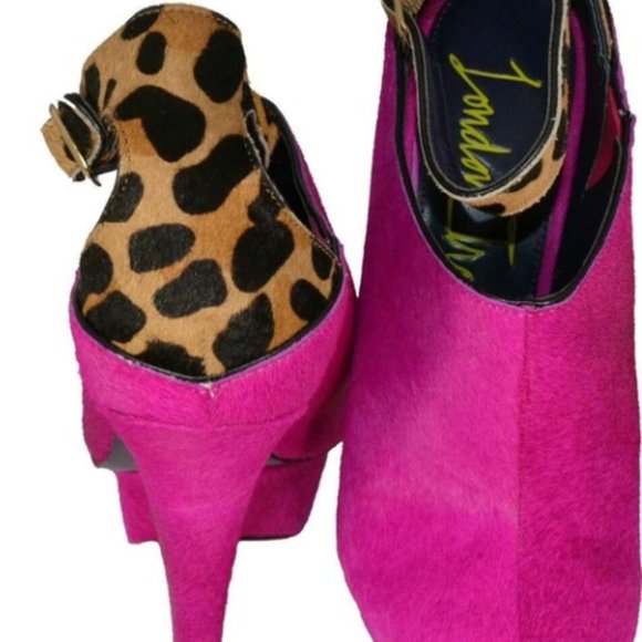 London Trash Wynne- Pink/Leopard Size 10 - Picture 4 of 8